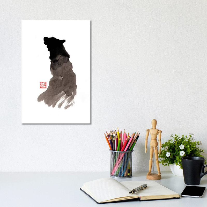 Crying Wolf by Péchane - Print on Canvas, Wrapped Canvas, 20.32 cm H x 30.48 cm W
