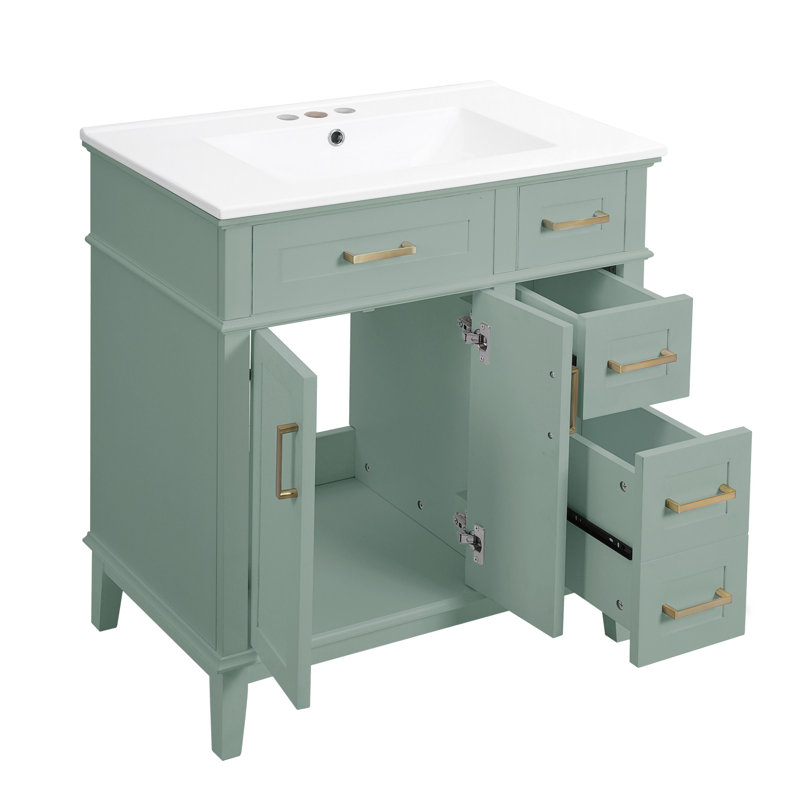 Armoire de rangement et lavabo, salle de bain moderne en bois aggloméré 30 po