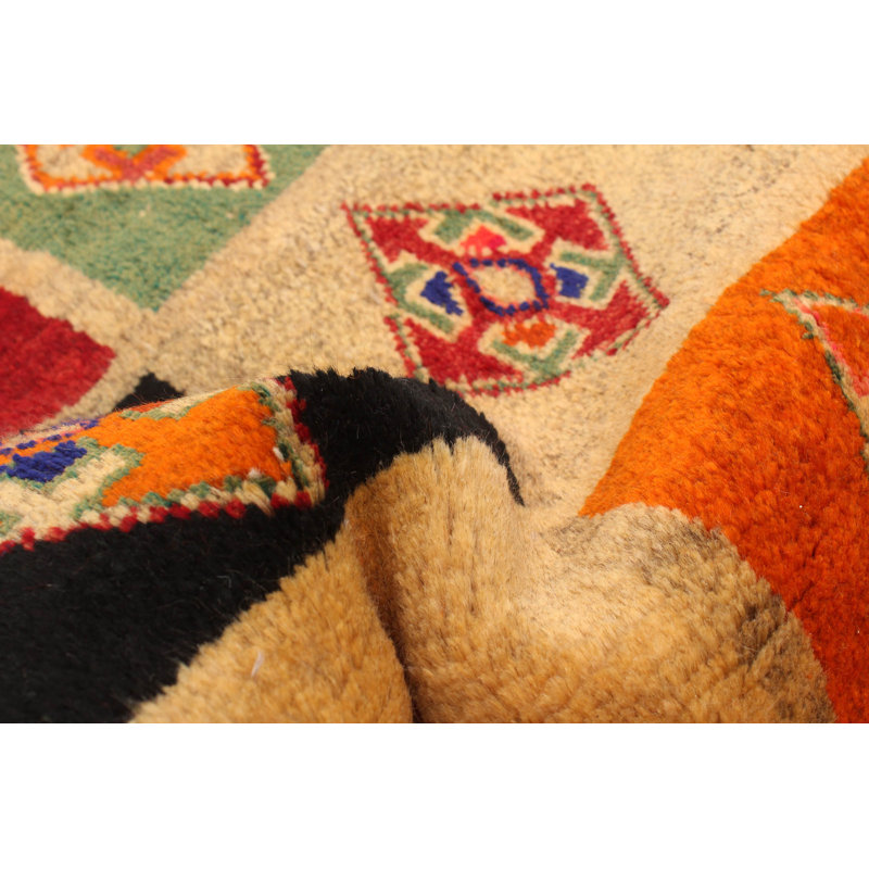 Tapis multicolore Kashkuli Gabbeh 2 pi 6 po x 5 pi 5 po
