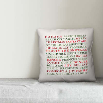  Christmas Words Throw Pillow