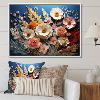 «White Wildflowers Natures Symphony II», art mural fleurs sauvages