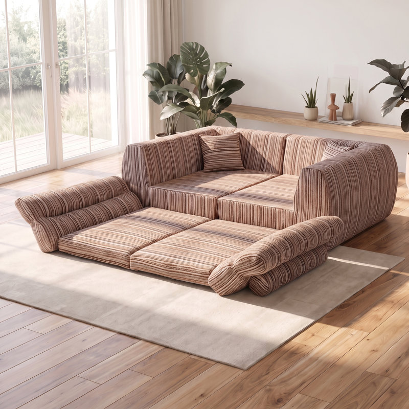 Canapé moderne rembourré avec coussins décoratifs pour salon, petit espace, sans compression, Acajou, rouge + brun