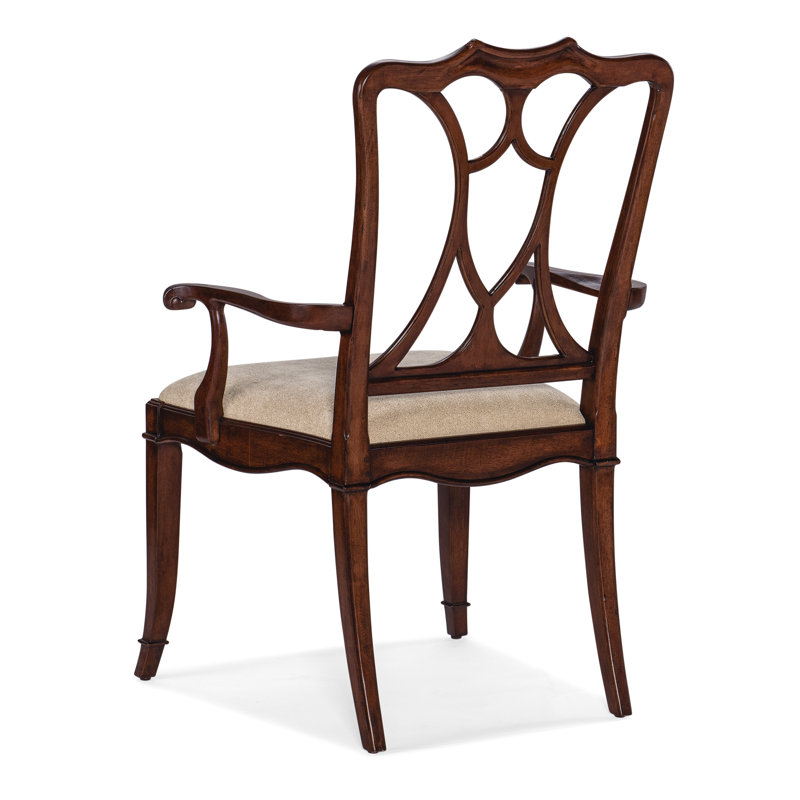 Charleston Upholstered Seat Arm Chair, Brown
