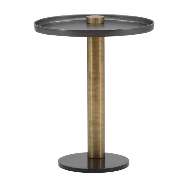 Yara End Table Black, 25" H x 19.75" W x 19.75" D, Cast Aluminum