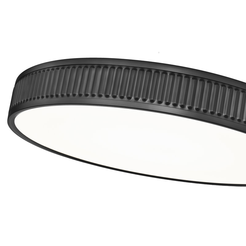 Plafonnier encastré 1 lumière 20,75 po Arne, Noir mat