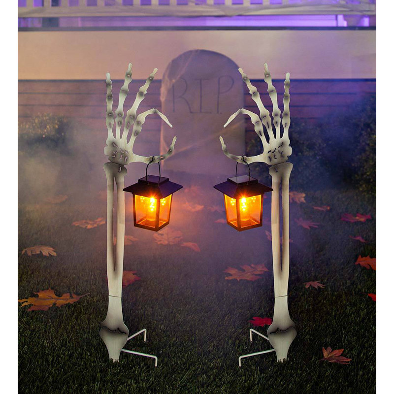 2 Piece Skeleton Arm Garden Stake