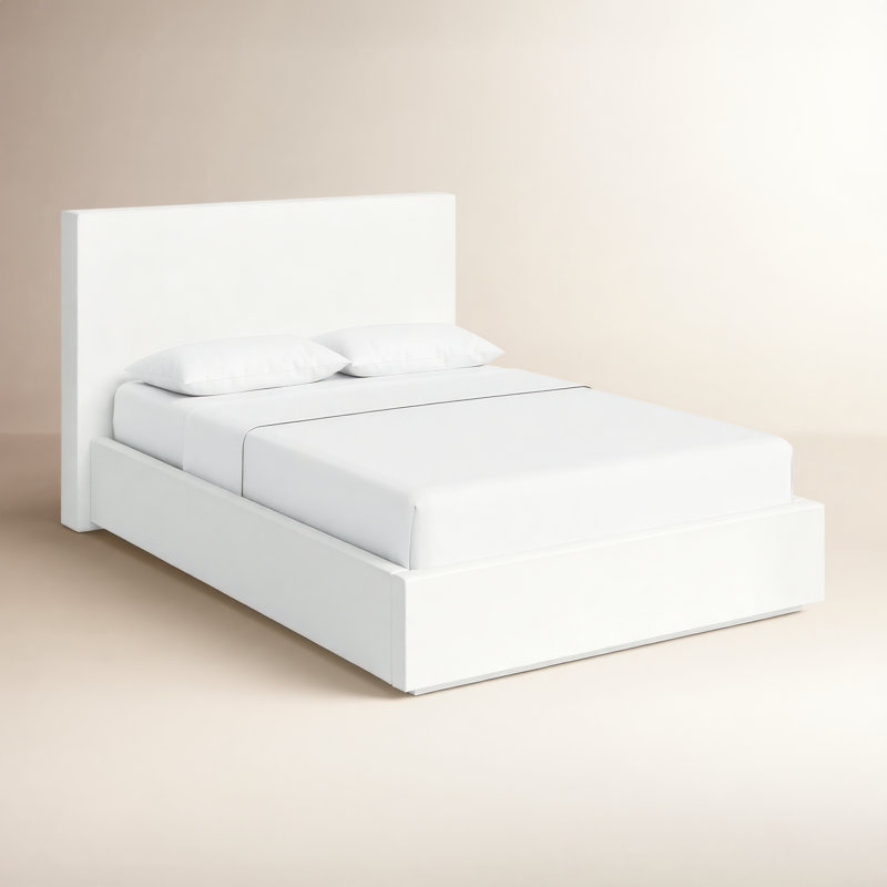 Baccarat Upholstered Platform Bed, Queen, White