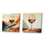 «Pink Crisp Elegance Of Wine Glass I», ensemble d'art mural sur toile 2 pièces-102581079-102581074