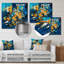 Nitsch bleu et jaune pierre fluide III sur toile-105998043-105998044