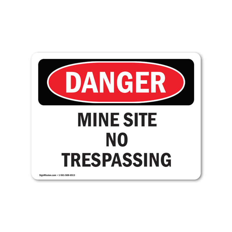 Panneau en plastique 24 po x 18 po Mine Site, H 18 po x l 24 po x P 0,1 po