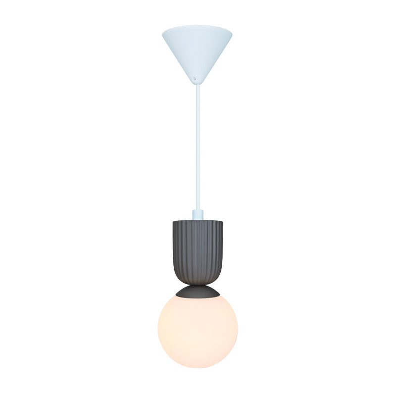 1 - Light Satin Pendant, Gray, White