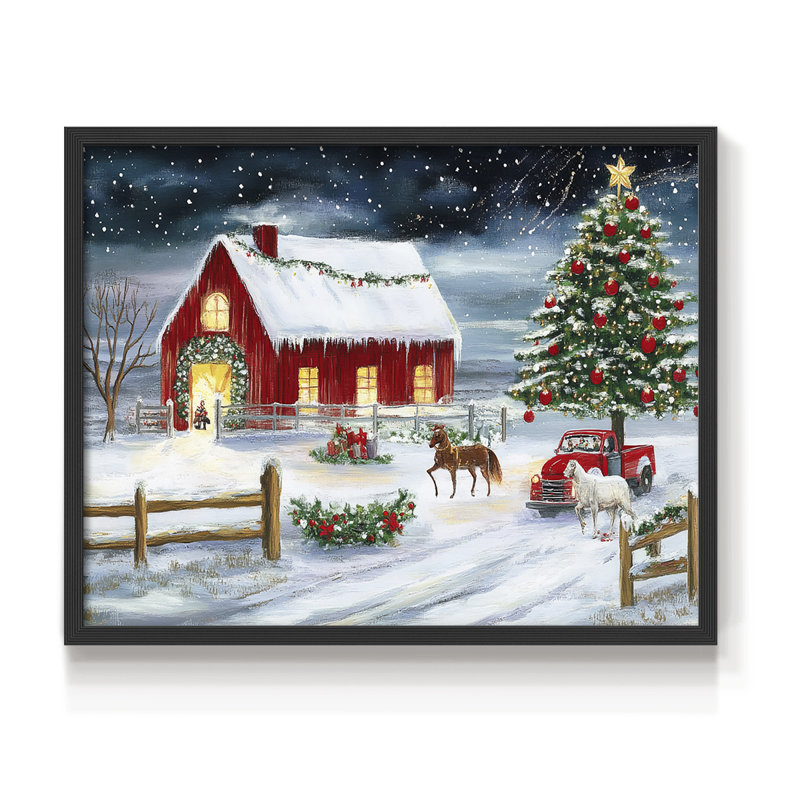 Art de Noël - DCCX - Reproduction encadrée - Restickable, Noir, noir, noir, noir, H 16 po x l 20 po