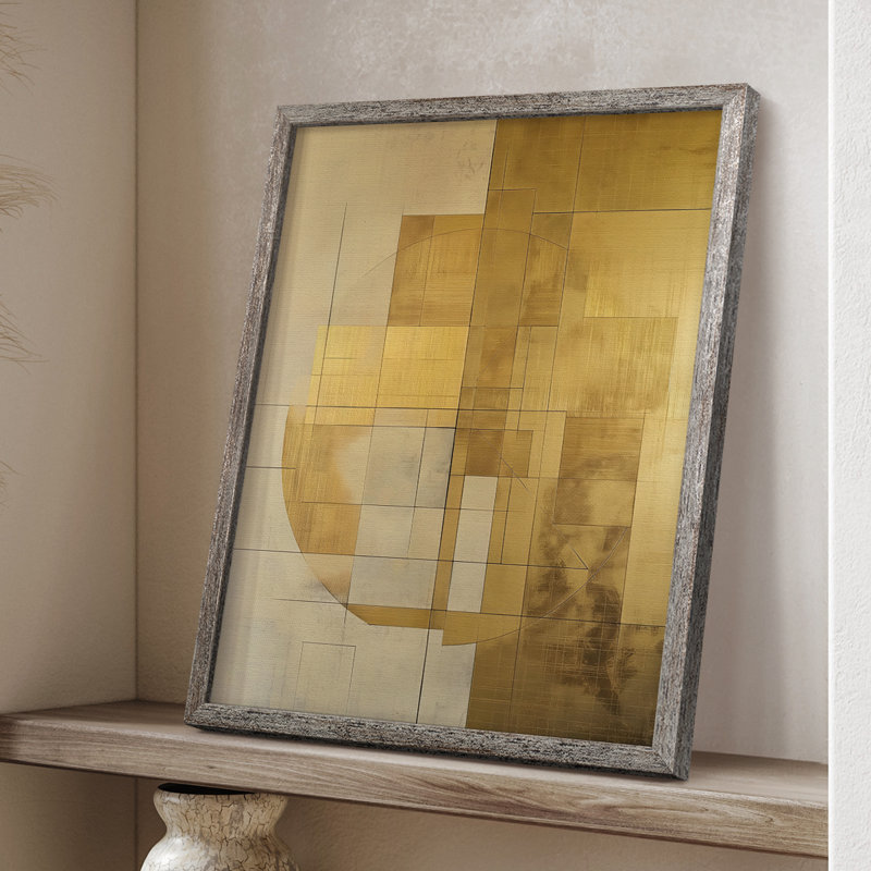 ABSTRACT Series CV, reproduction d'art encadrée - bois massif, H 21 po x l 17 po
