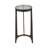 Sagebrook Home Round Accent Table With Thick Glass Top, Antique Aluminum Finish, Durable Glass & Aluminum