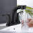 2 Handle Bathroom Faucet Matte Black - 4 Inch Sink Faucet, Stainless Steel, , Pull Down For Daily Use In Corrosion, Convenience-121597162