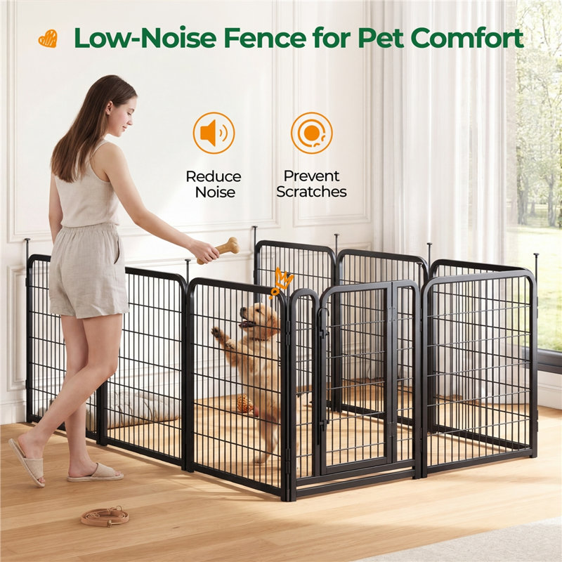 Foldable Dog Playpen Pet Fence with Door