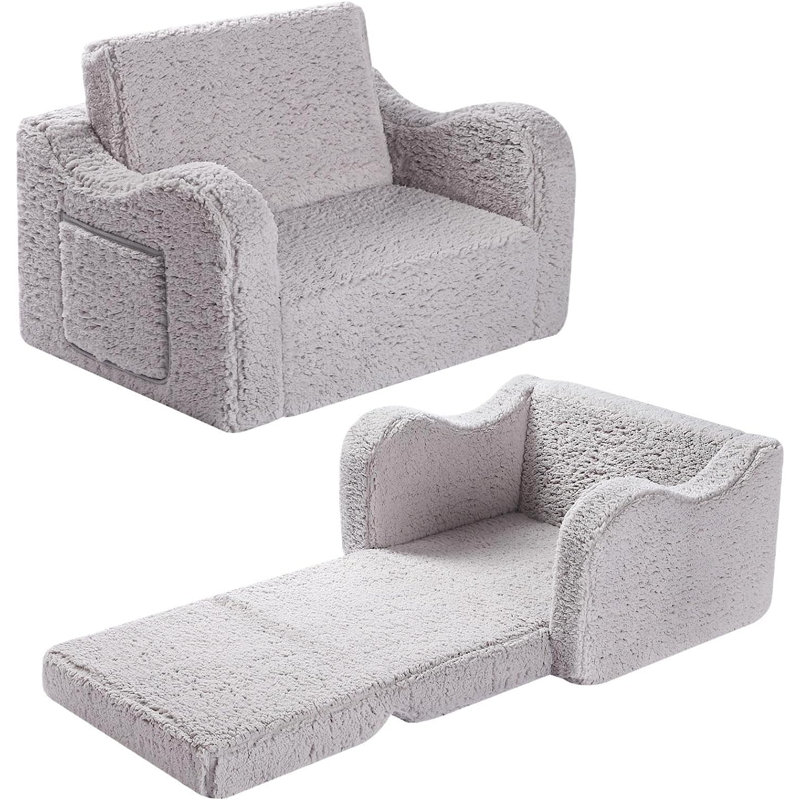 Adahli Kids 11'' Club Chair and Ottoman,  Gray