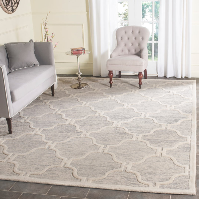 Cannen Hand Tufted Wool Geometric Rug, Rectangle 5' x 8'