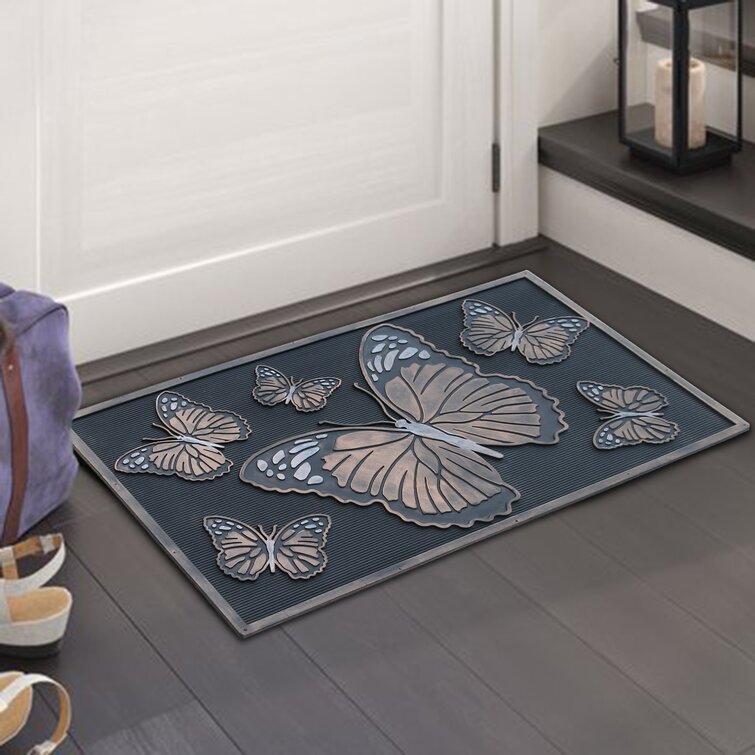 Gracie Oaks Kittleson Non-Slip Floral Outdoor Doormat & Reviews