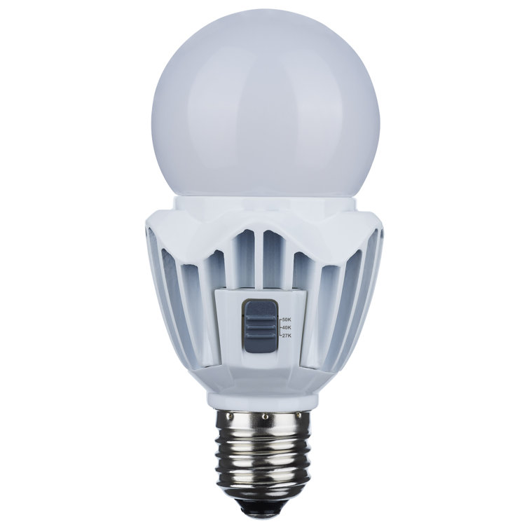 15 Watt LED A21 High Lumen Output 27K/40K/50K CCT Selectable Medium Base White Finish 120V-277V
