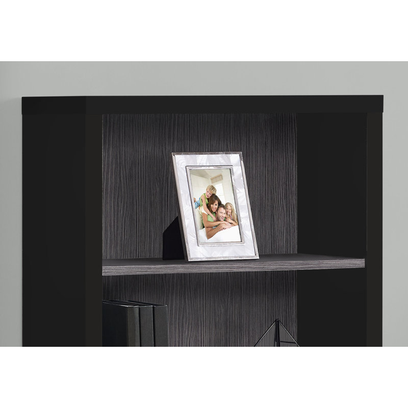 Bibliothèque Jesscia Meny, 48 po, 4 tablettes larges, socle uni, (4 Shelves) 48" H x 12" W x 24" D, Black