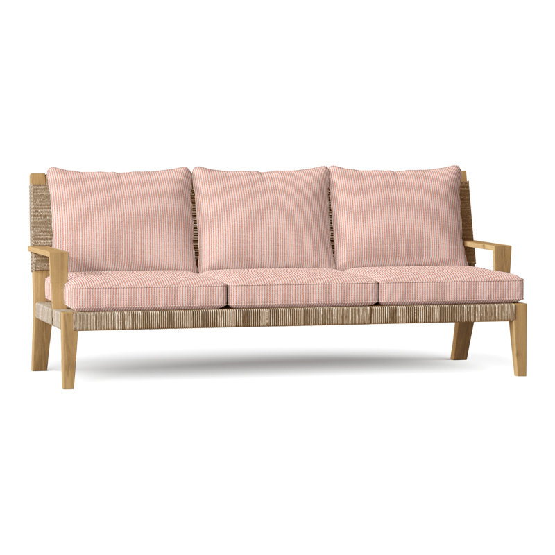 Hadley Outdoor 3 - Seat Patio Sofa, Hadley Natural Rope, Perigold Replay Clay