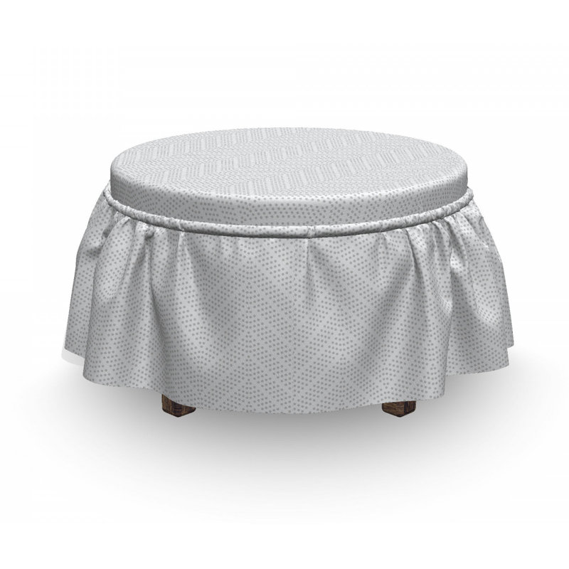 Housse pour repose-pieds en zigzag à pointillés doux