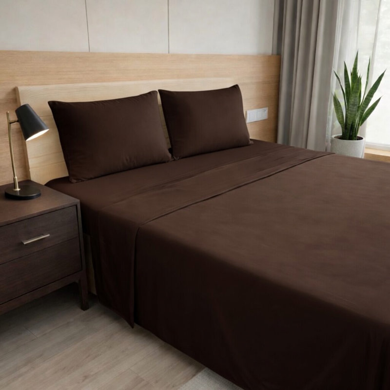 Ensemble de draps en bambou ultra doux - ensemble de 4 pièces - infroissable - feuilles de refroidissement avec poches profondes