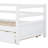 Solid Wood Daybed Frame With Pull-Out Trundle Bed-1303188881