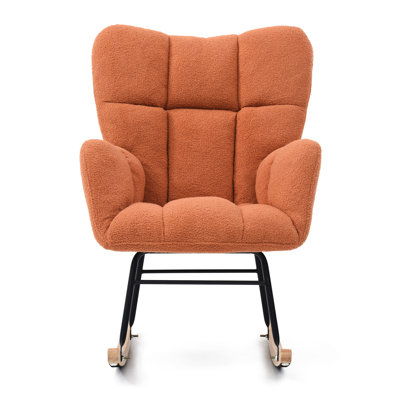 Fauteuil oscillant ergonomique, réduit les niveaux de stress, revêtement doux - Fauteuil oscillant orange, mouvement fluide, structure