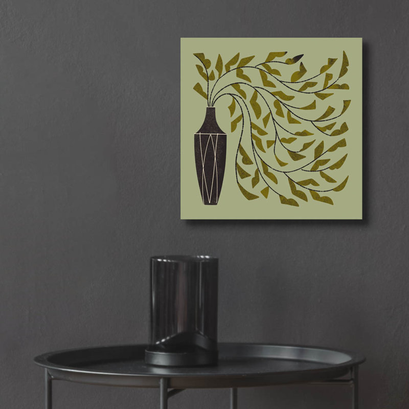 Art mural en verre épique 12 po x 12 po «Many Leafed Bouquet» par Renea L. Thull