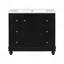 Meuble-lavabo contemporain noir - 36 po x 18 po x 34 po, 4 tiroirs et 1 porte d'armoire, rangement polyvalent, lavabo intégré en résine, tablettes réglables, structure en bois massif avec panneau de fibres à densité moyenne