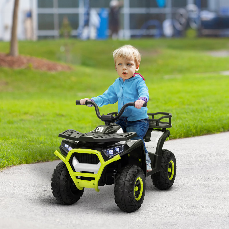 AIYAPLAY 12V Kids Electric Ride on ATV Quad Bike for Ages 3-5 Years, Green