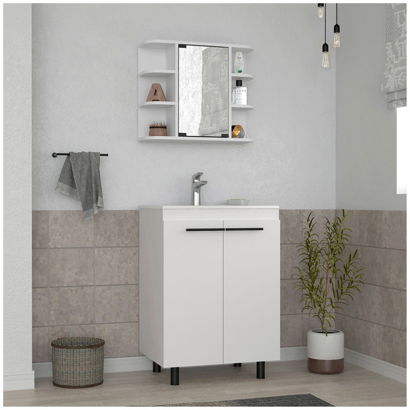 2 Piece Bathroom Set, White