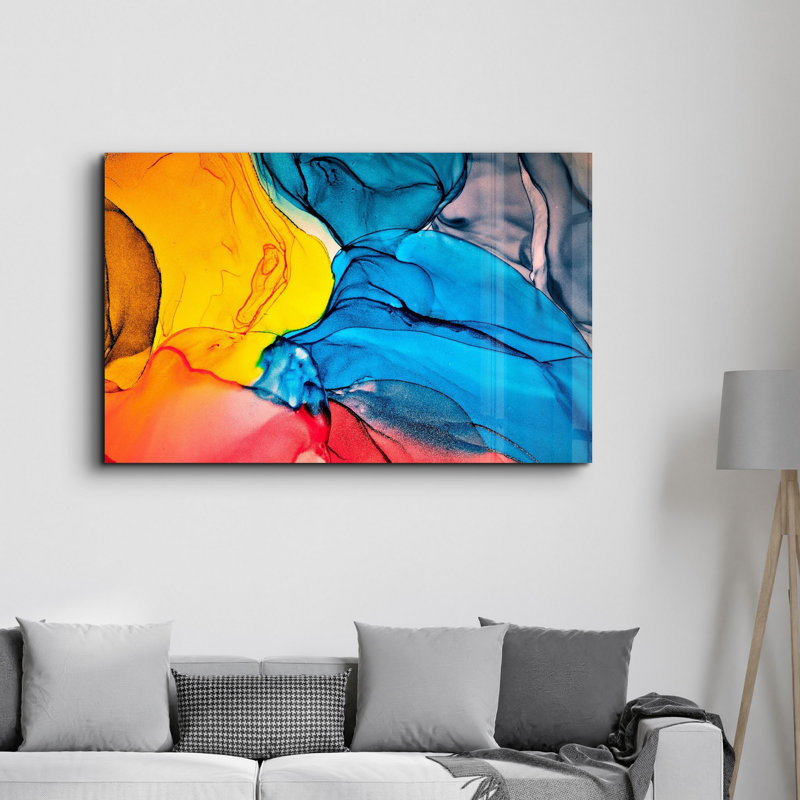 Élégante peinture murale en verre trempé de 13,8 po x 21,7 po | 100% verre trempé, épaisseur: 0,16 pouce | Imprimé UV pour des couleurs éclatantes | Parfait pour la décoration intérieure, le salon et les espaces de bureau