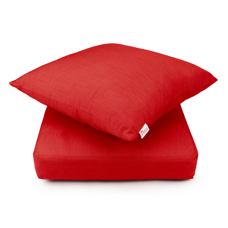 Sunbrella Deep Seat Patio Cushion Set (Seat and Back), 2 Piece, Red