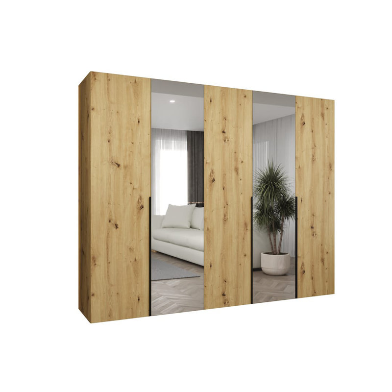 Bogins 4 Door Manufactured Wood Wardrobe, Oak Artisan