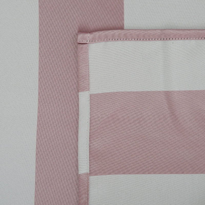 Zamudio Room Darkening Curtain Pair, 52" W x 95" L, Pink/White