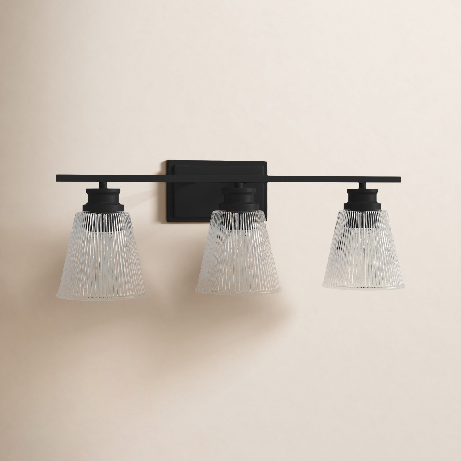 Parvati 3 Light Dimmable Vanity Light, Matte Black