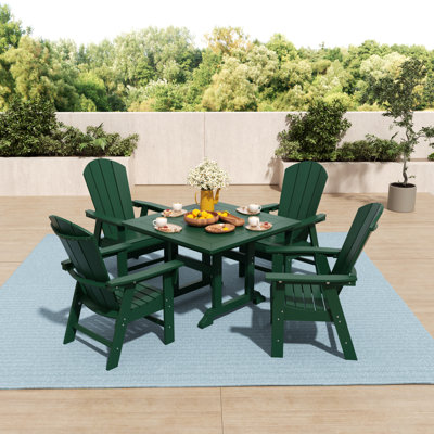 Laguna Square Outdoor Dining Table With Umbrella Hole , 43'' in. W 43'' in. D