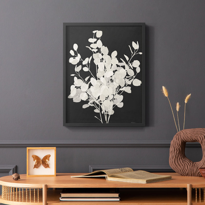 Misty Branches II, reproduction encadrée - bois massif, Noir, H 14 po x l 11 po