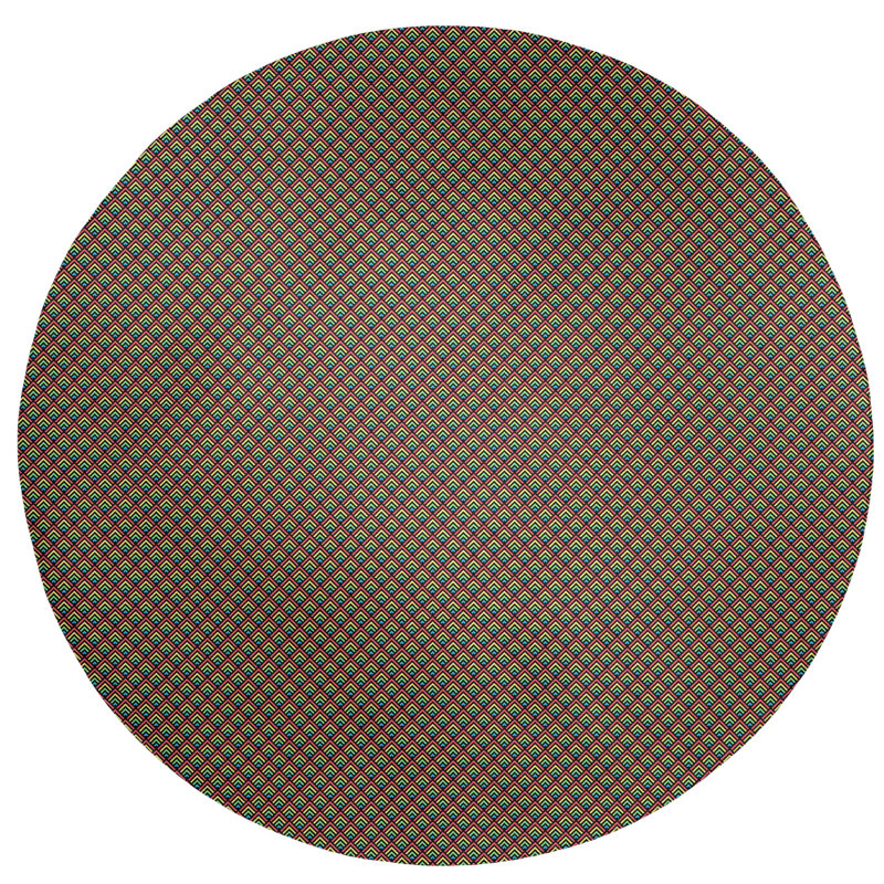 Chenille Geometric Indoor Rug, Round 5'