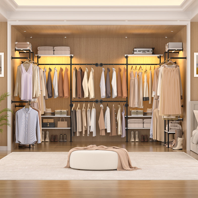 87'' Pipe Clothing Rack, White
