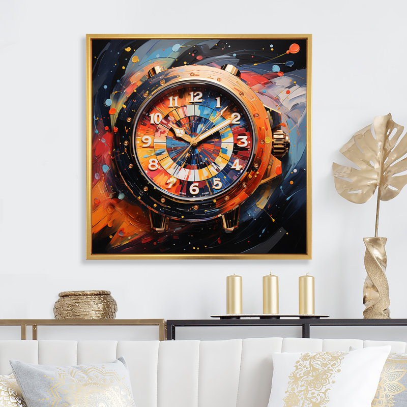 Luxury Luxury Diamond Dusk III - Fashion, reproduction d'art mural, H 36 po x l 36 po x P 1,5 po, Cadre flottant doré