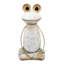 Figurine de grenouille blanche 11,4x8,3x24,8 "avec bras et yeux dorés