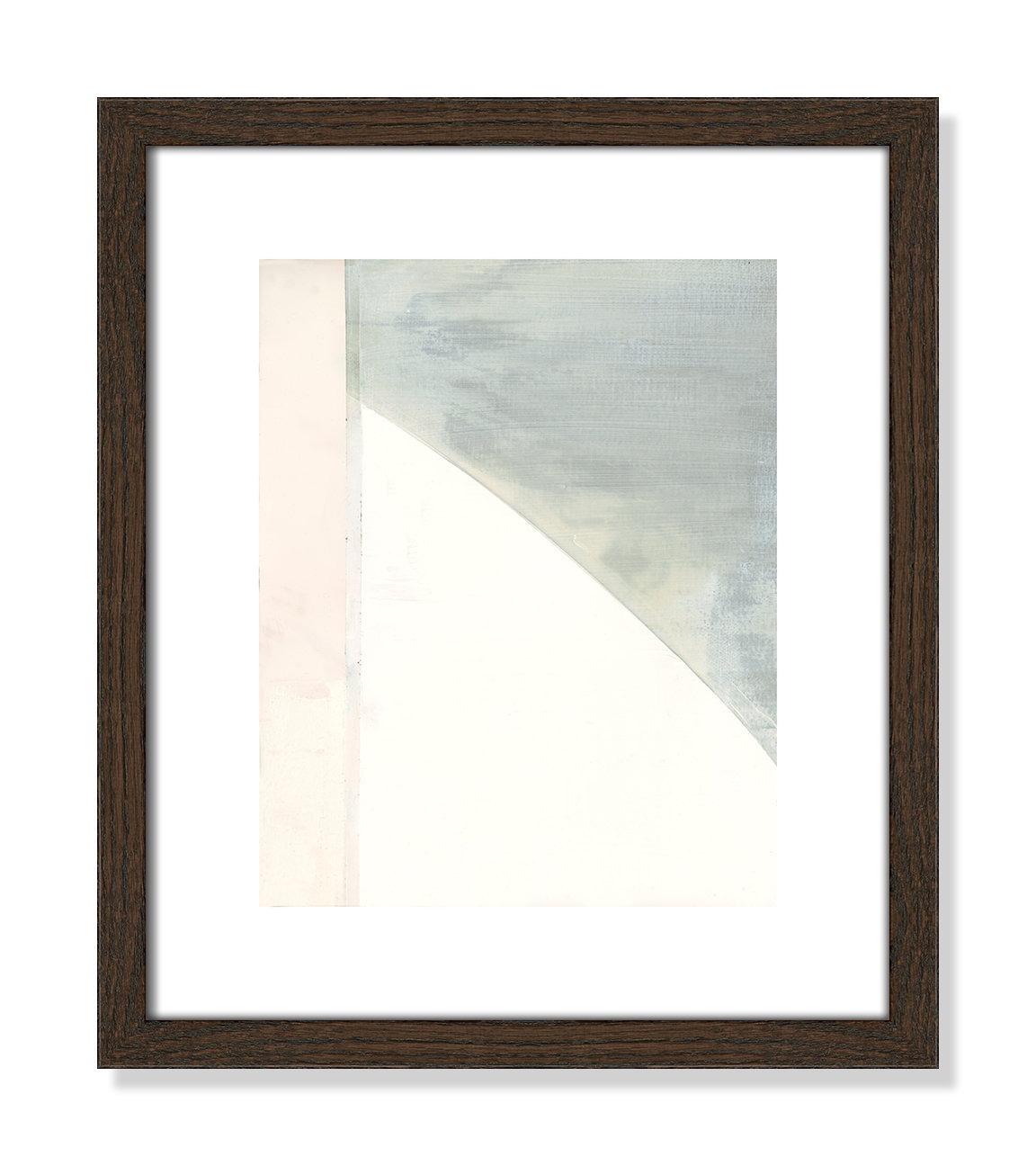Alexandria "In Neutral I" Painting by Cartissi, Walnut Wood Framed Paper, 15" H x 13" W x 0.75" D