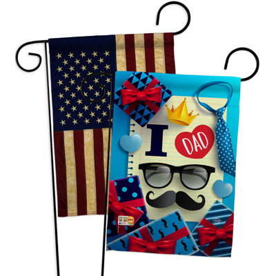 Double Sided 18.5'' H x 13'' W Polyester Father's Day Garden Flag