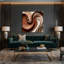 Gradient abstrait 10, art mural sur toile brune-1305377589