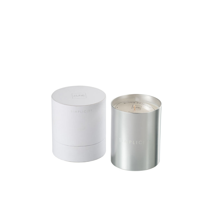 Scented Unscented Flameless Designer Candle, 12cm H x 8.8cm W x 8.8cm D, Silver