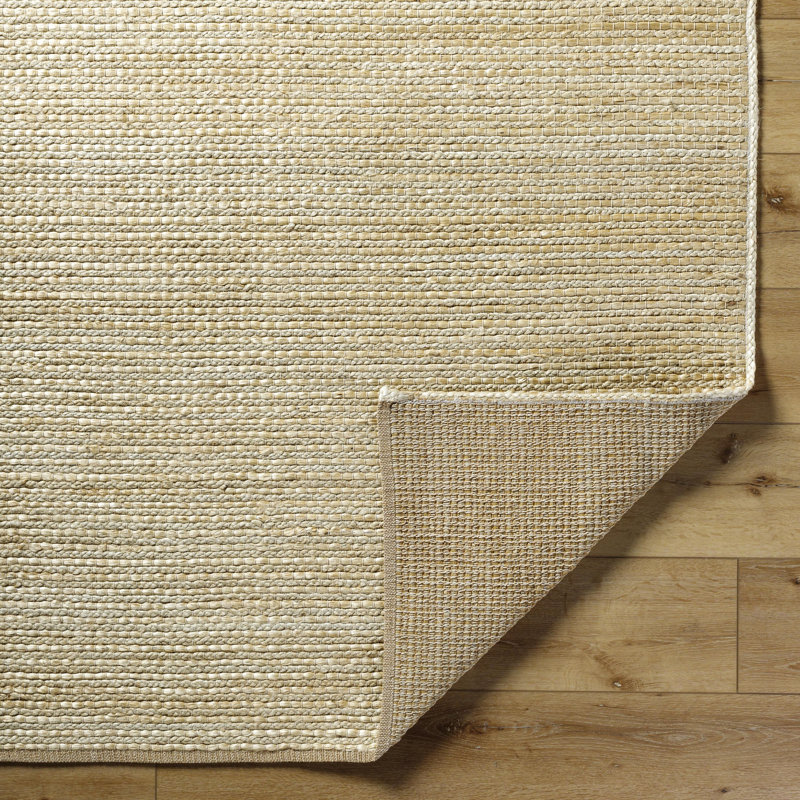 Rectangle Allyannah Hand Woven Flatweave Cotton/Jute/Sisal Area Rug in Khaki/Natural/Camel, Rectangle 5' x 8'